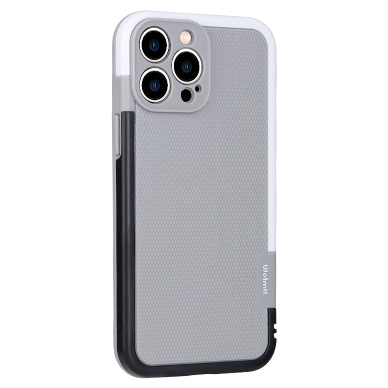 WOLMTT For iPhone 14 Pro Max Case Dual Color Frame Rhombus Texture PC+TPU Anti-drop Phone Cover WOLMTT For iPhone 14 Pro Max Case Dual Color Frame Rhombus Texture PC+TPU Anti-drop Phone Cover